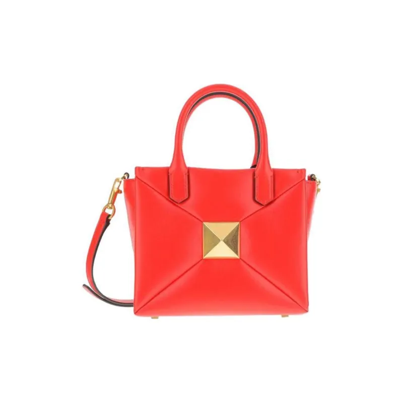 Valentino One Stud Nappa Leather Shoulder Bag Crossbody Bag Handbag Women's Orange Red-3