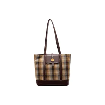 Meow In The Grass PU Crossbody Bag Shoulder Bag Regular Women's Yellow Plaid/Brown Plaid/Blue Plaid