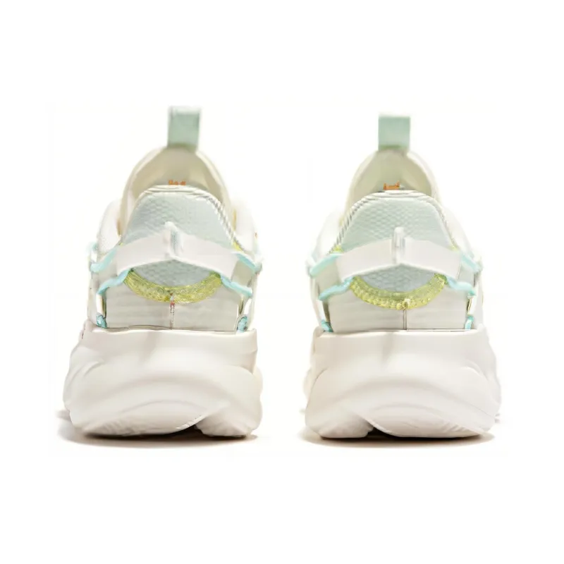 361° Anti Slip And Wear Resistant Breathable Low Top Running Shoes Women's White Green-2