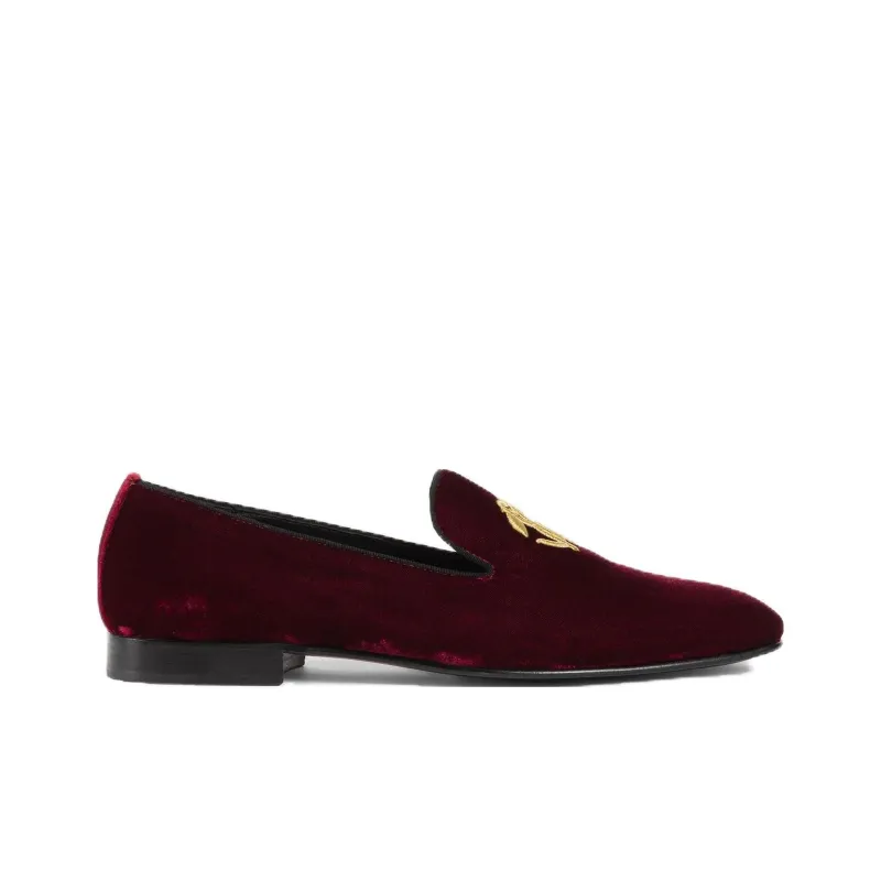 Roberto Cavalli Logo-plaque Velvet-finish Loafers-1