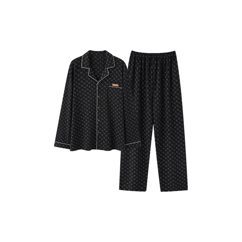 XIAFENYAN Pajama Set Men's Gift Box Set Black-0