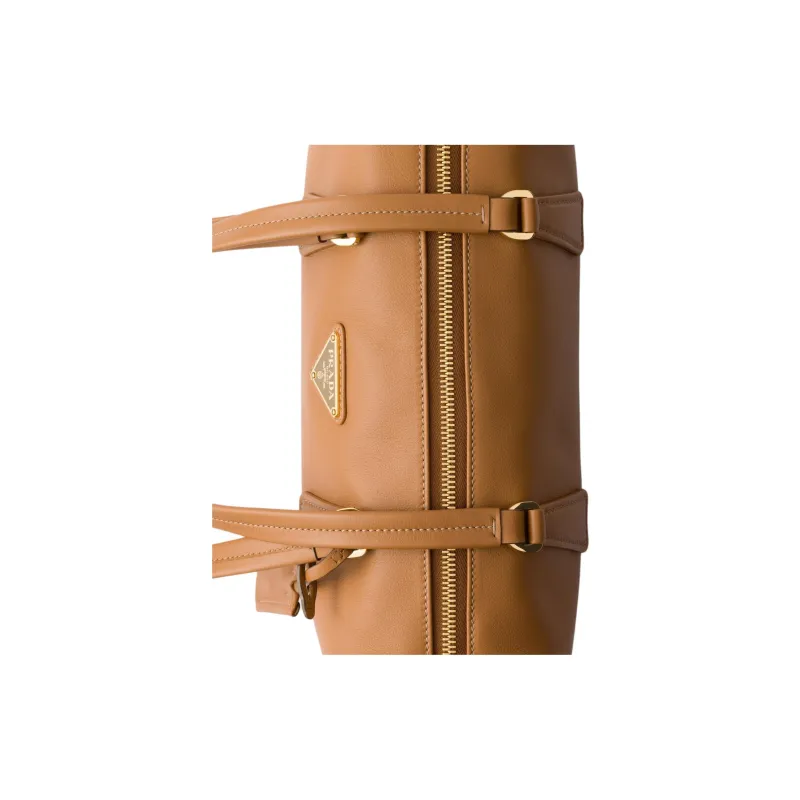 PRADA Leather One Shoulder Handbags Medium Size Women's Caramel-3