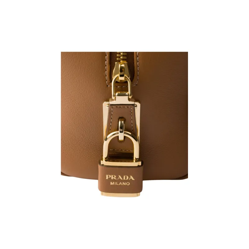 PRADA Leather One Shoulder Handbags Medium Size Women's Caramel-5