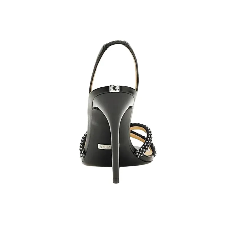 GUESS Naomis Strap Sandals 10cm Women's Black-4