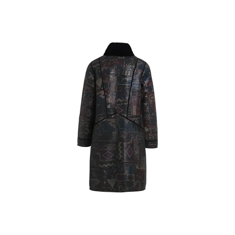 QIAOWANNI Coats Women's Cathedral Window Pattern-1