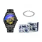 Festival Present Box-Black Case Black Dial Black Steel Band