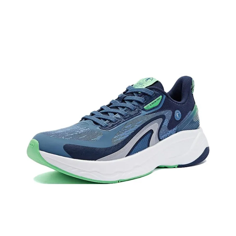 QIAODAN Streamer 4.0 Cushioning Wear Resistant Low Top Casual Running Shoes Men's Turquoise-2