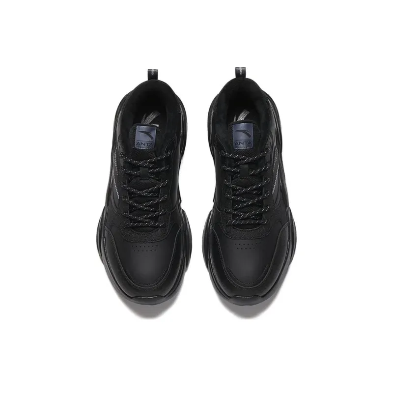 Anta Starry Night Lightweight Wear Resistant And Warm Low Top Casual Shoes Men's Black-2