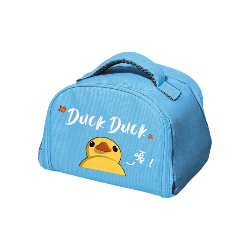 Qifeng Water-Resistant Oil-Proof Student Portable Lunch Box Insulated Bag Blue Yellow/Pink/Blue-8