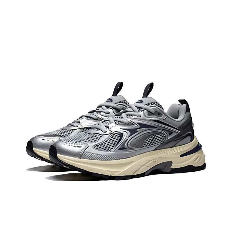 LiNing Aurora 2K Abrasion Resistant Low Top Casual Shoes Men's Gray Beige-2