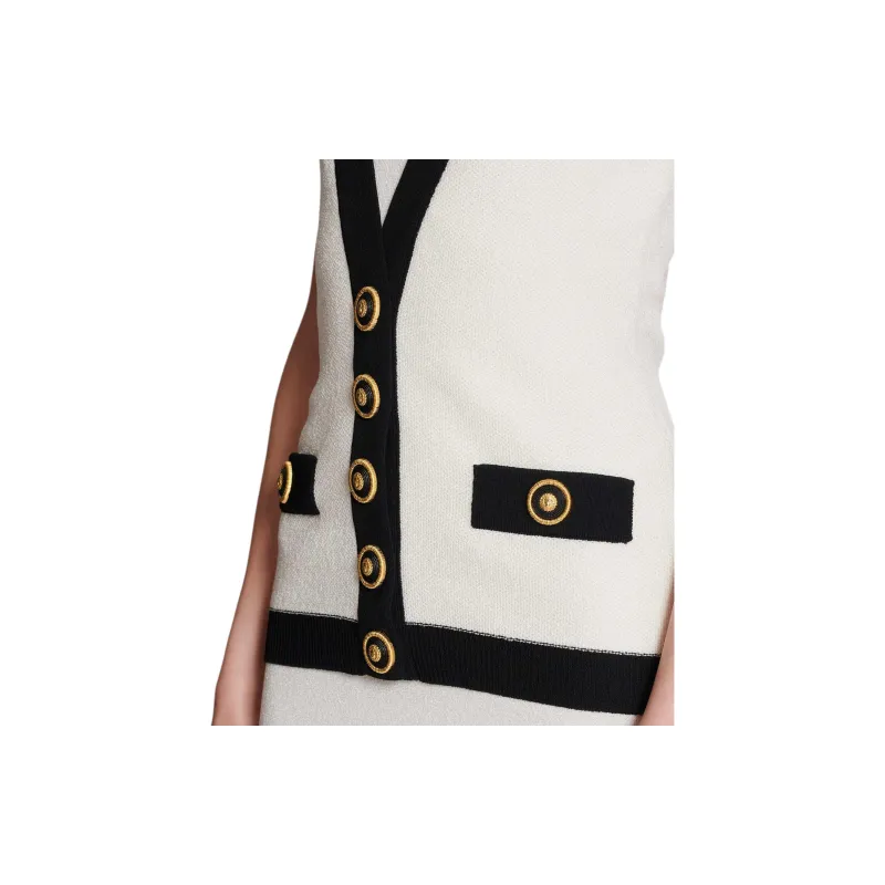 BALMAIN Two Tone Knit Dress-8