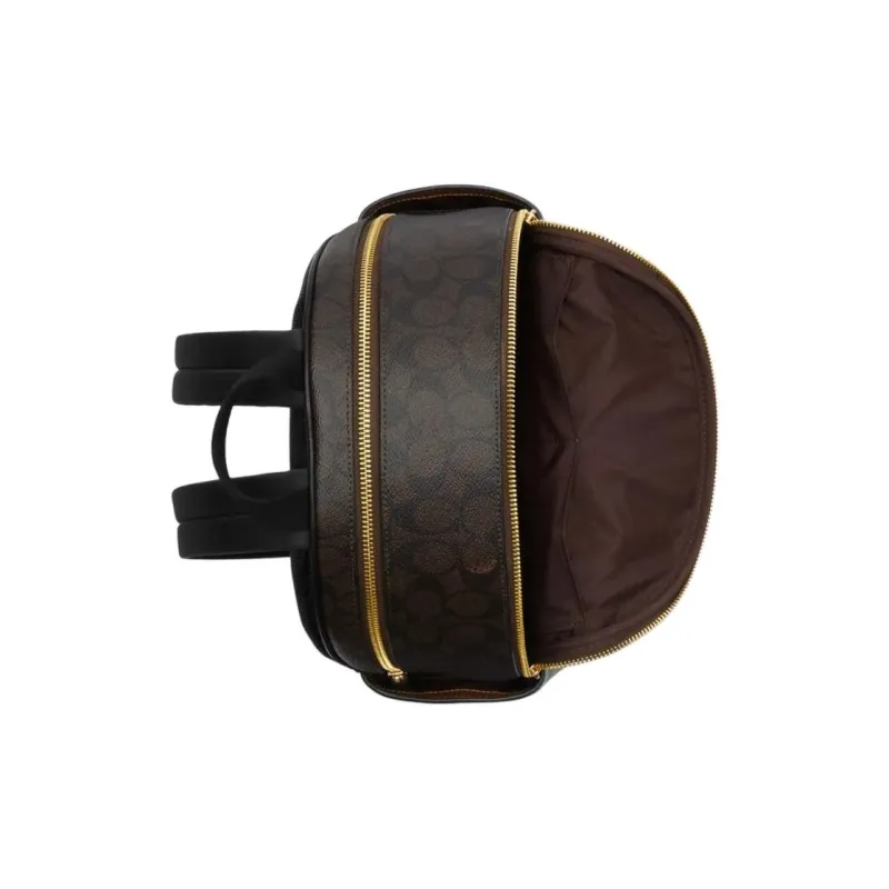 COACH Court Cow Leather Backpack Large Size Women's Walnut Black-2
