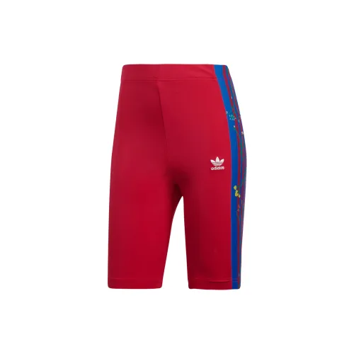 Adidas Originals Floral ROSE Cycling Pants Women's Red