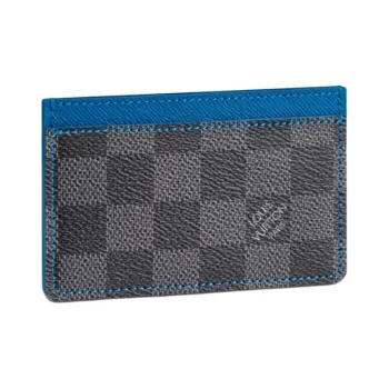 LOUIS VUITTON Card Holder Damier Graphite Grey/Blue