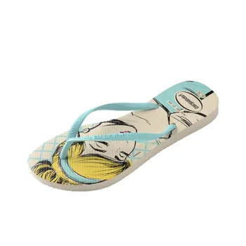 Havaianas Rubber Sole Flip Flops Women's Beige Blue