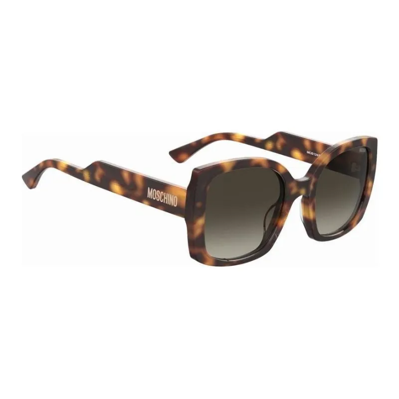 MOSCHINO Acetate Irregular Shape Sunglasses Women's Brown-2