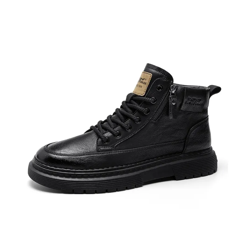G.N.SHIJIA Casual Shoes Men Mid Top Black/Brown-11