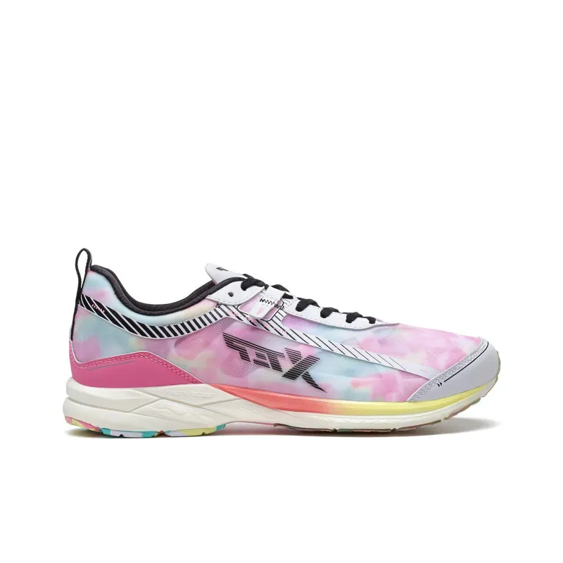 XTEP Race 160 Breathable Moisture Wicking Coverage Quick Dry Low Top Running Shoes Women's White Pink Green-1