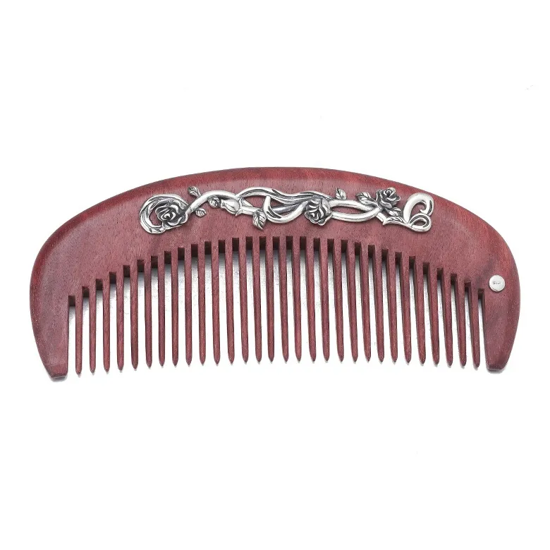 XIBI Rose Chinese Fashion Trend Sandalwood Hair Comb Smooth Hair Massage Head-0