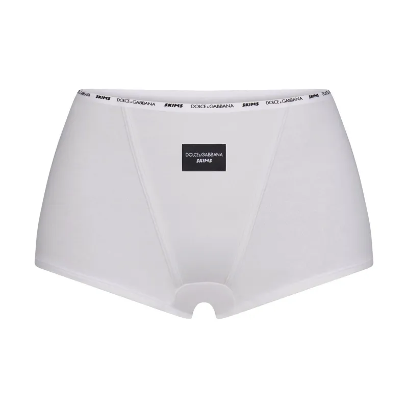 Skims X Dolce&Gabbana Cotton Jersey Boy Short Snow-0
