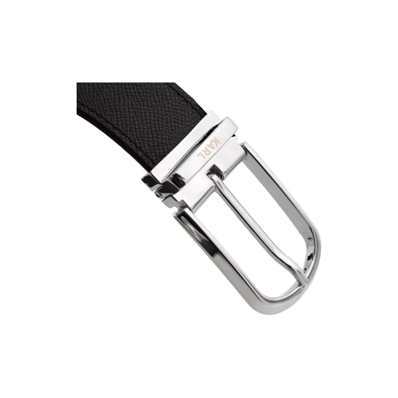 KARL LAGERFELD Top Grain Cow Leather Belts Unisex Width 34mm-2