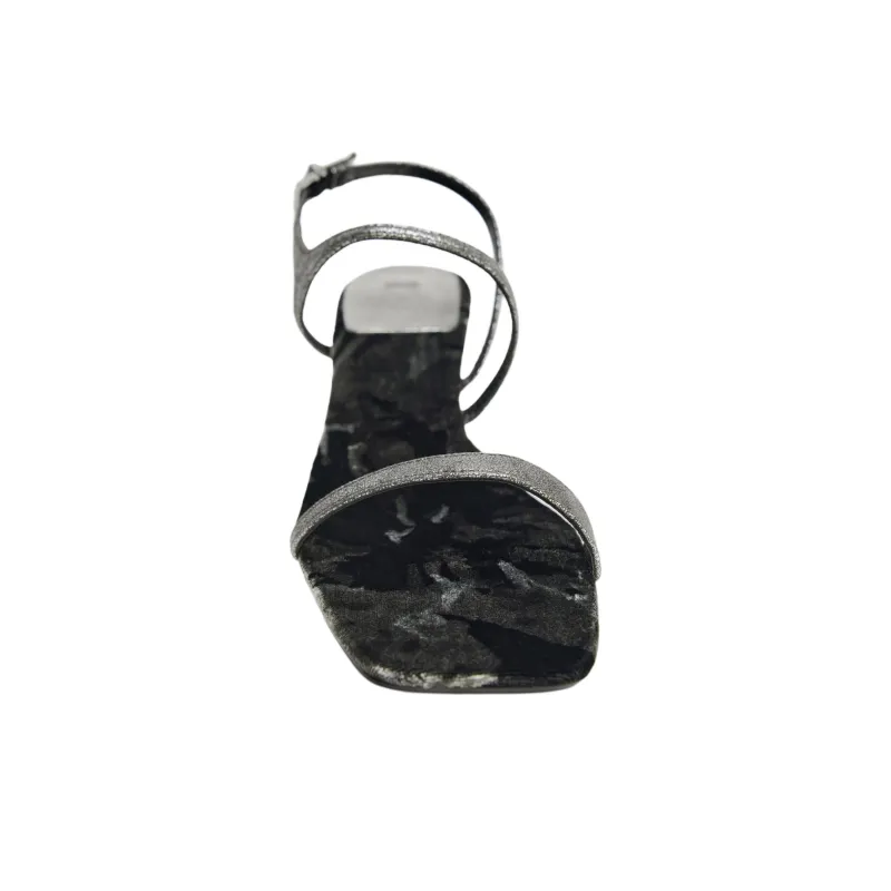 ZARA One Strap Sandals 6cm Women's Silver-3