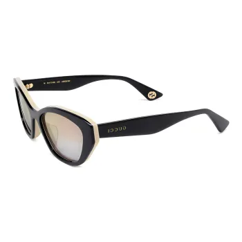 GUCCI Recycled Acetate Irregular Shape Sunglasses Women's Black