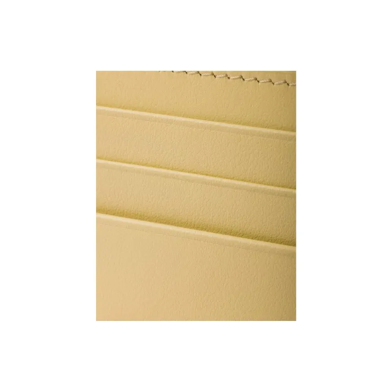 PRADA Leather Card Holder Women's Vanilla Yellow-2