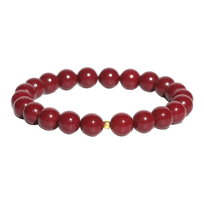 Baozhi Reconstructed Cinnabar Jade Bracelets Unisex-45