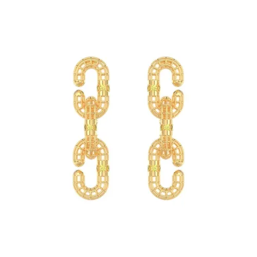 Mistova JEWELRY Eco Friendly Copper Gold Plated Inlaid Synthetic Zircon Data Cut Out Hoop Earrings Women's