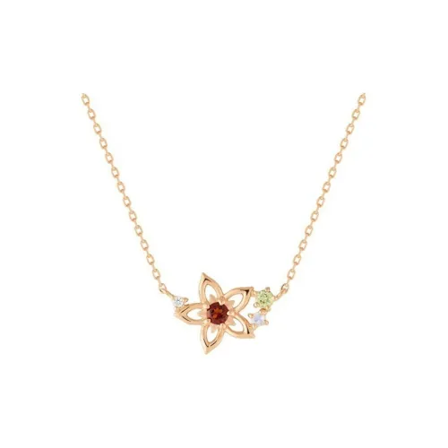 Canal 4℃ Silver Rose Gold-Plated Garnet Peridot Topaz Cubic Zirconia Necklaces Women's Gold