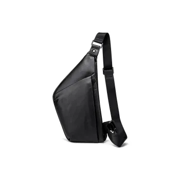 FAIRWHALE Top Grain Cow Leather Sling Bag Regular Men's Black