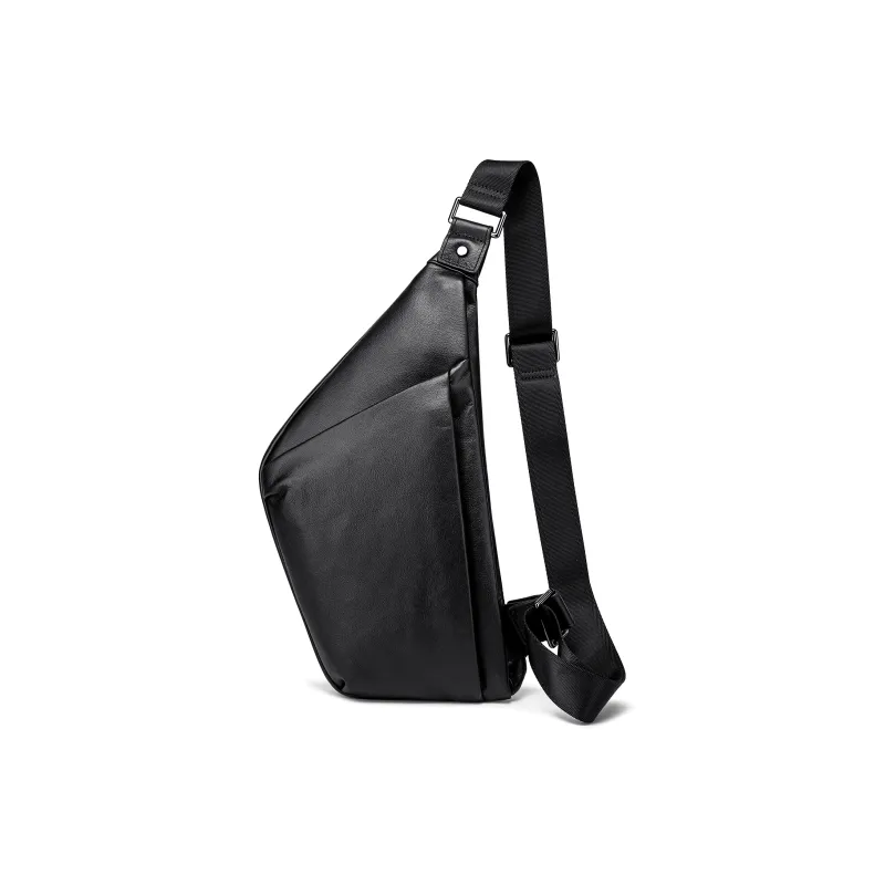 FAIRWHALE Top Grain Cow Leather Sling Bag Regular Men's Black-0