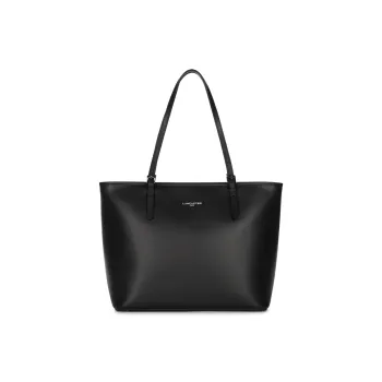 Lancaster Cow Split Leather Tote Bag, Shopping Bag, Handbag, Shoulder Bag Tubas Women's Black