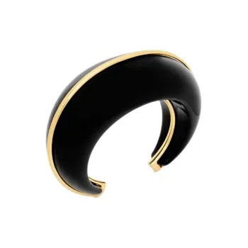SAINT LAURENT Metal Bangles Unisex Black Gold