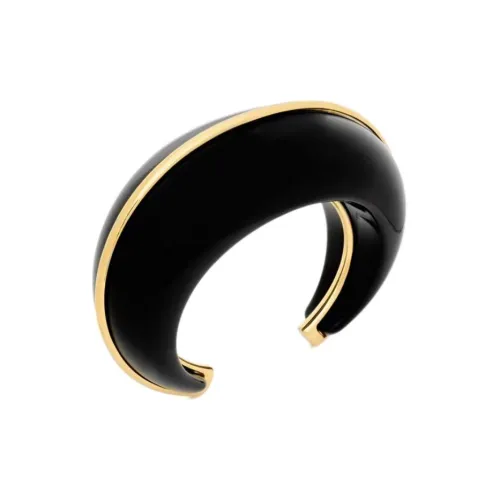 SAINT LAURENT Metal Bangles Unisex Black Gold