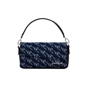 Desigual Cotton Shoulder Bag, Crossbody Bag, Handbag Regular Women's Black & Blue