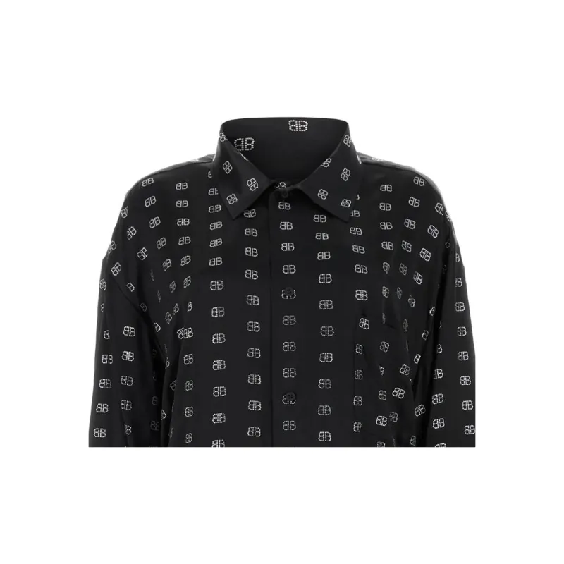 Balenciaga Allover Bb Logo Long Sleeved Shirt-3