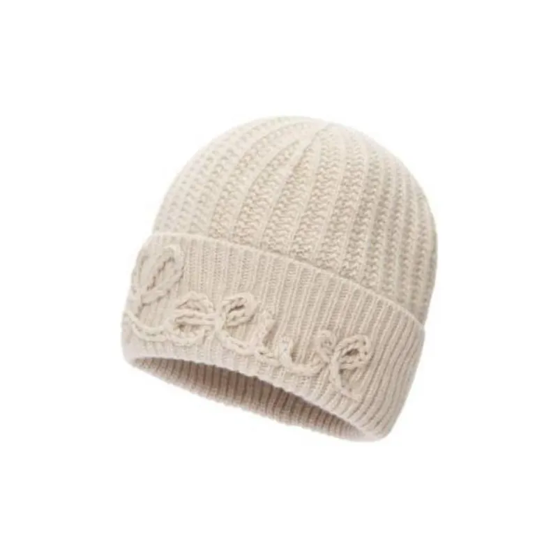 LOEWE Logo Embroidered Turn Up Hem Beanie-1