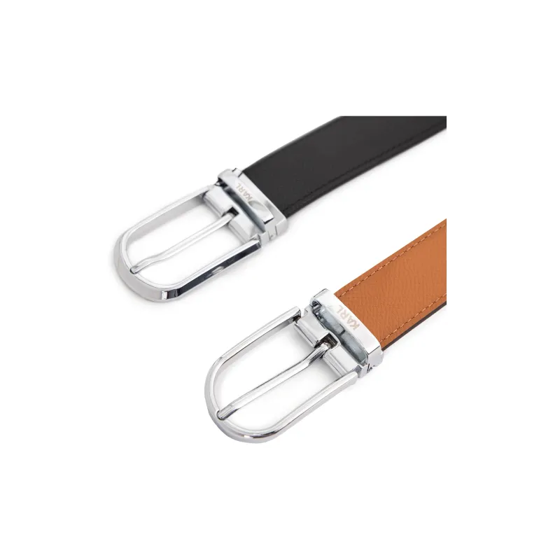 KARL LAGERFELD Top Grain Cow Leather Belts Unisex Width 2.9cm-2