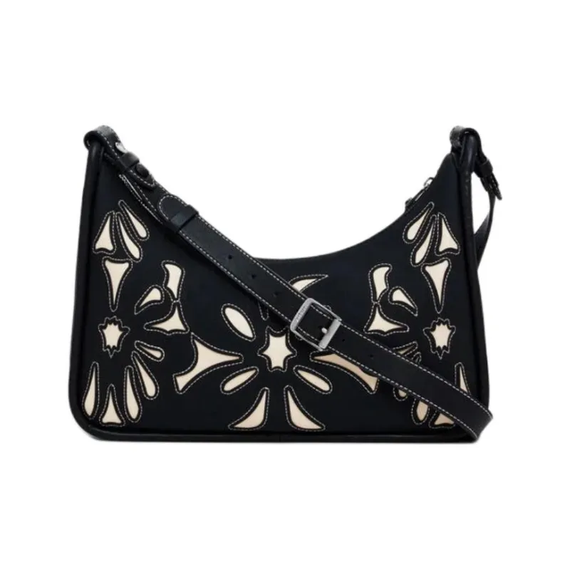 Desigual PU Crossbody Bag, Shoulder Bag Medium Size Women's Black-3