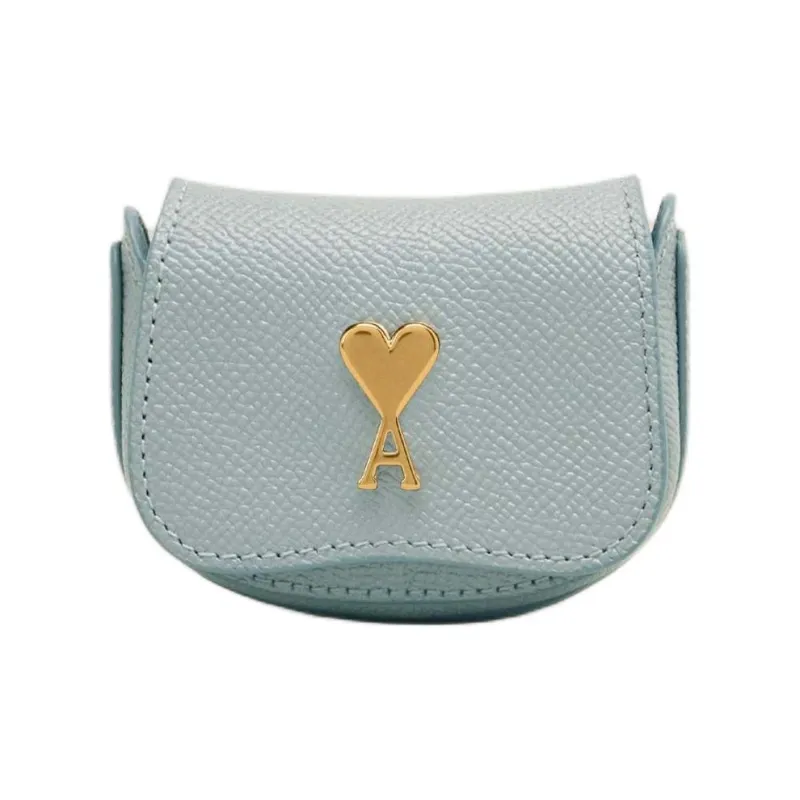 AMIPARIS Cow Leather Earphone Case Women's Clay Blue-0