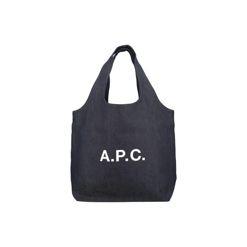 A.P.C Ninon Cotton Tote Bag, Shopping Bag, Handbag, Shoulder Bag Women's Indigo-0