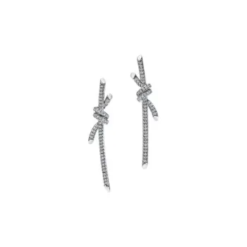 TIFFANY & CO. 18K White Gold Earrings Women's Silver
