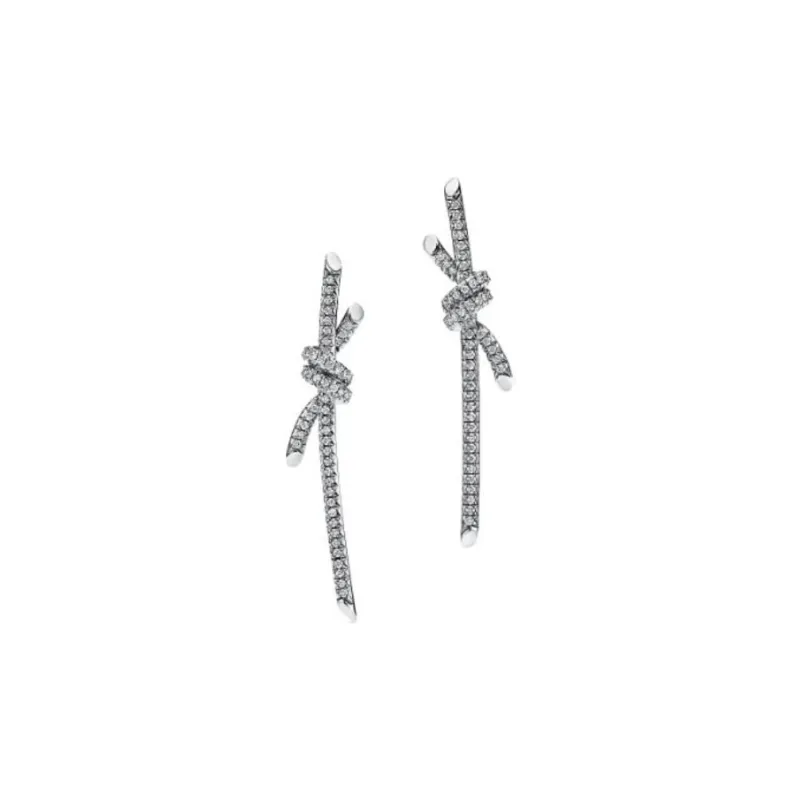 TIFFANY & CO. 18K White Gold Earrings Women's Silver-0