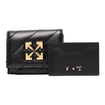 OFF WHITE Arrow Plaque Quilted Wallet Black