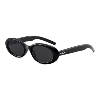 PARMU Plate Frame Oval Sunglasses Unisex