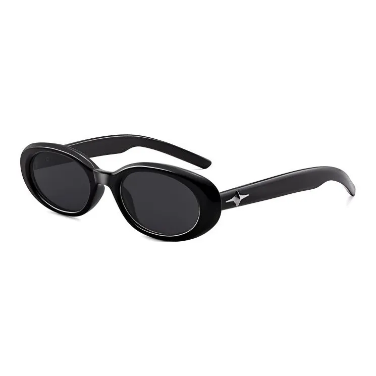 PARMU Plate Frame Oval Sunglasses Unisex-0