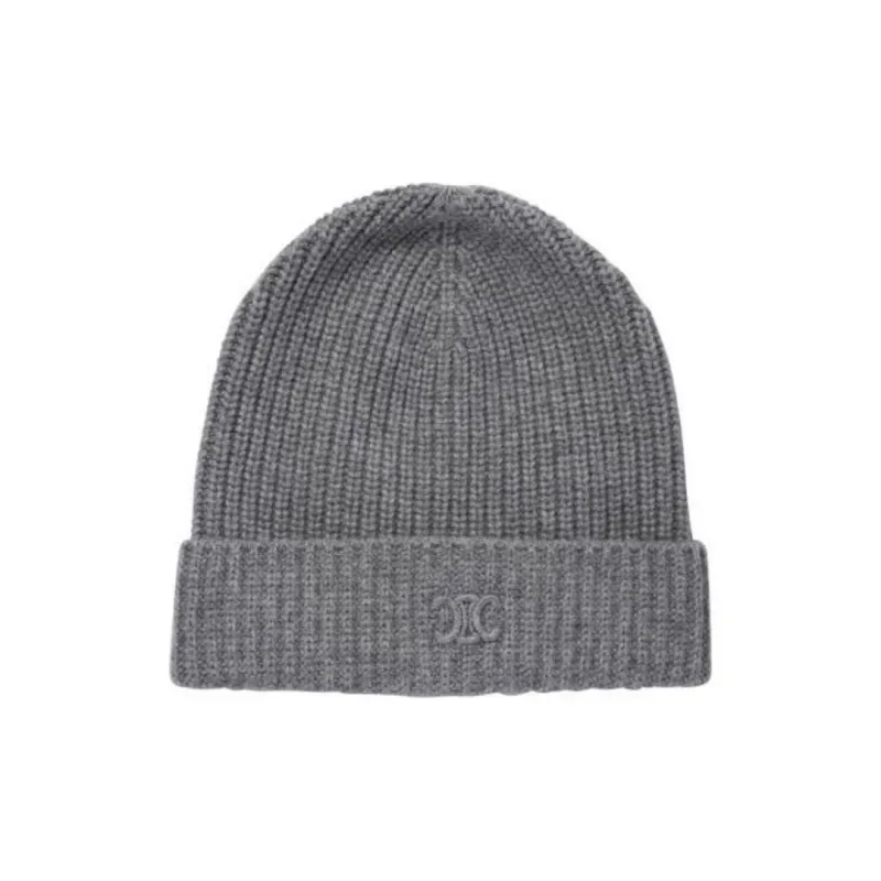 CELINE Triomphe Logo Detailed Knit Beanie-0