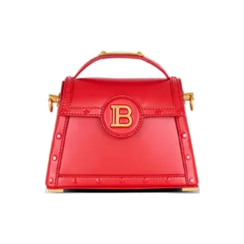 BALMAIN B BUZZ Calfskin Shoulder Bag, Crossbody Bag, Handbag Women's Red